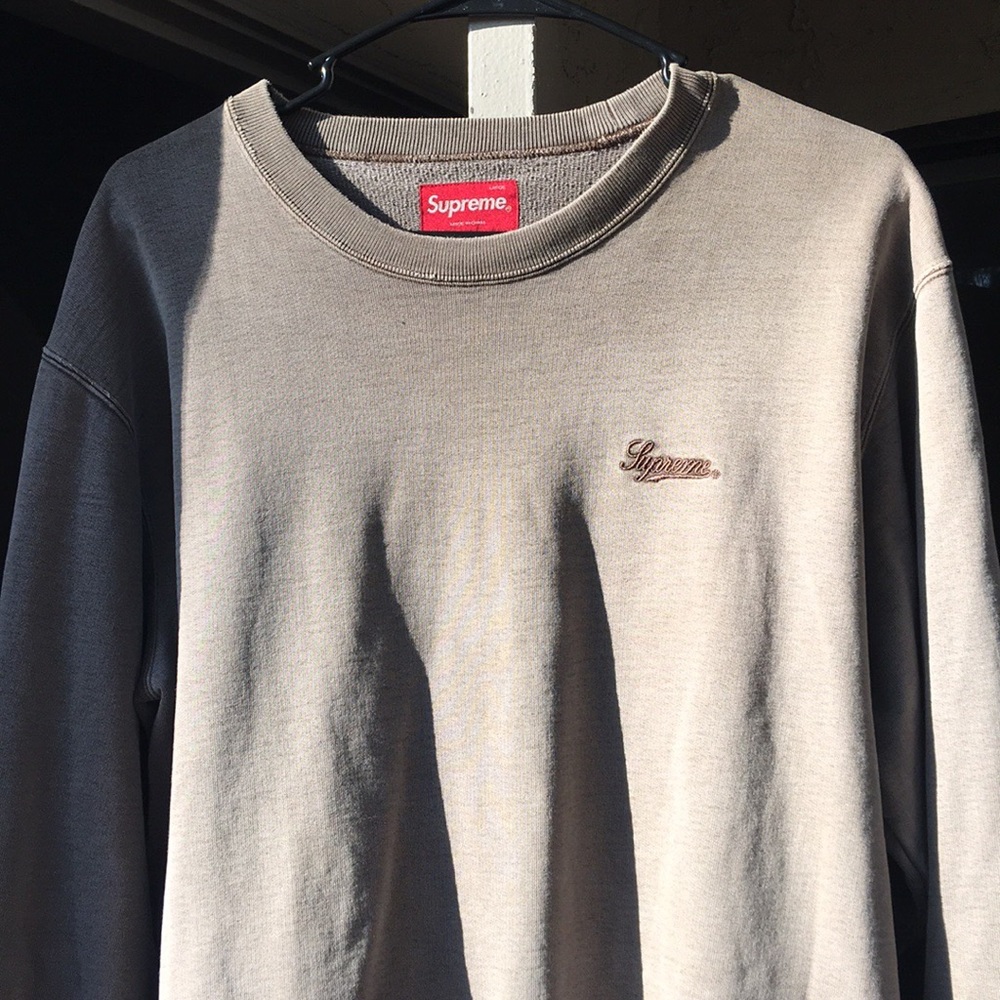 Supreme Embroidered Over Dyed Crewneck (FW16)